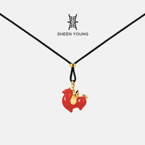 SHEEN YOUNG Red Enamel Lucky Horse Pendant • Dainty Luxury Zodiac Necklace • Premium Birthday Gift